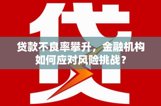 青秀贷款不良率攀升，金融机构如何应对风险挑战？