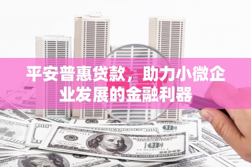 青秀平安普惠贷款，助力小微企业发展的金融利器